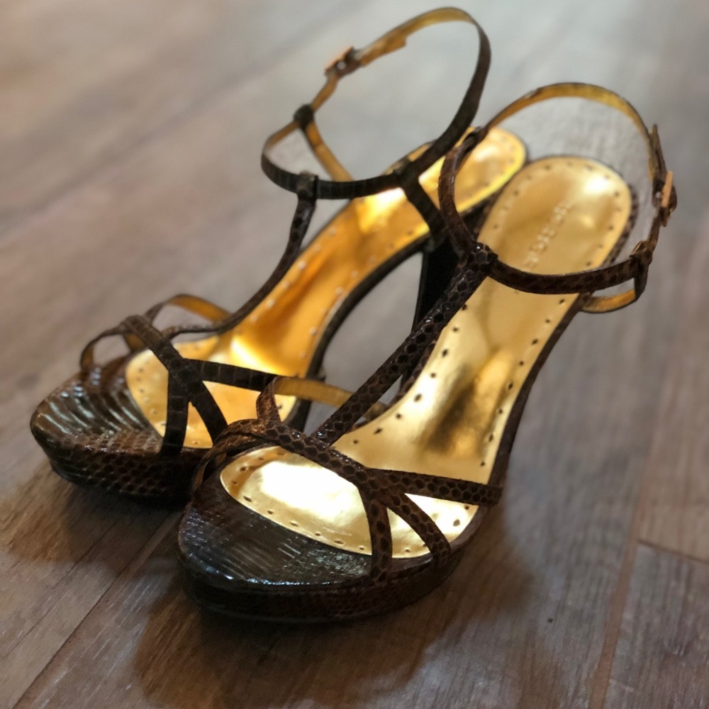 BCB Girls Reptile Print Strappy Heels